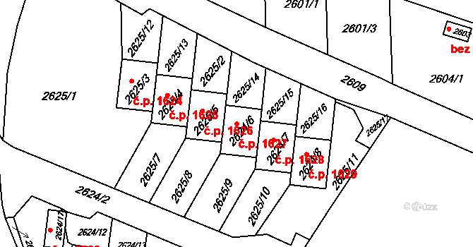Kadaň 1627 na parcele st. 2624/6 v KÚ Kadaň, Katastrální mapa
