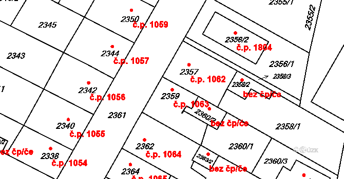 České Budějovice 7 1063, České Budějovice na parcele st. 2359 v KÚ České Budějovice 7, Katastrální mapa
