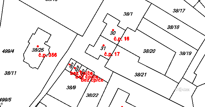 Březová 17 na parcele st. 31 v KÚ Březová u Sokolova, Katastrální mapa