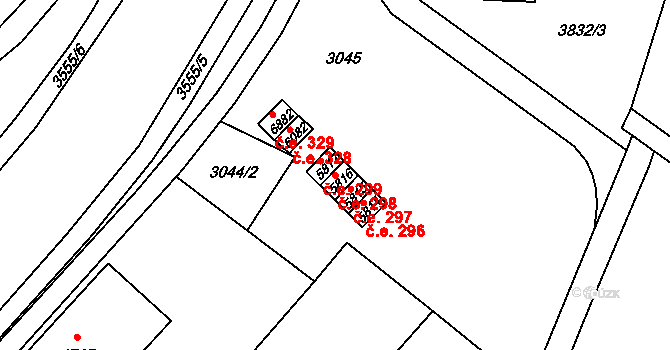 Zlín 298 na parcele st. 5816 v KÚ Zlín, Katastrální mapa
