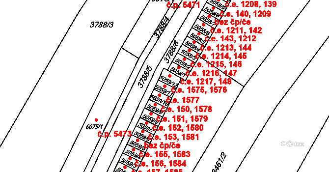 Zlín 149,1577 na parcele st. 5059/11 v KÚ Zlín, Katastrální mapa
