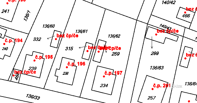 Příchovice 40920542 na parcele st. 259 v KÚ Příchovice u Přeštic, Katastrální mapa