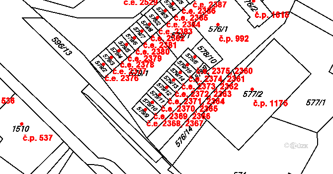 Bludovice 2364,2371, Havířov na parcele st. 579/12 v KÚ Bludovice, Katastrální mapa