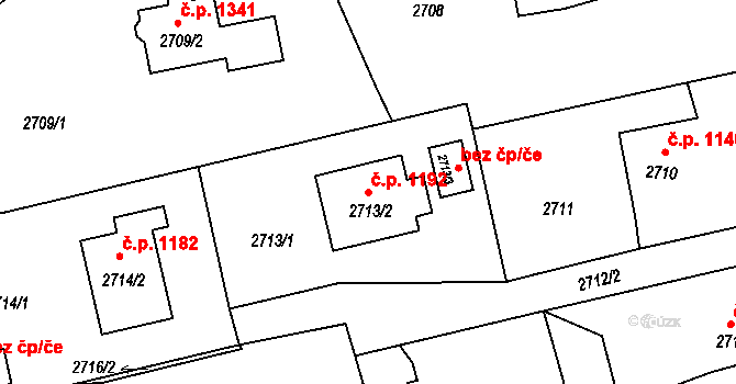 Horní Suchá 1192 na parcele st. 2713/2 v KÚ Horní Suchá, Katastrální mapa