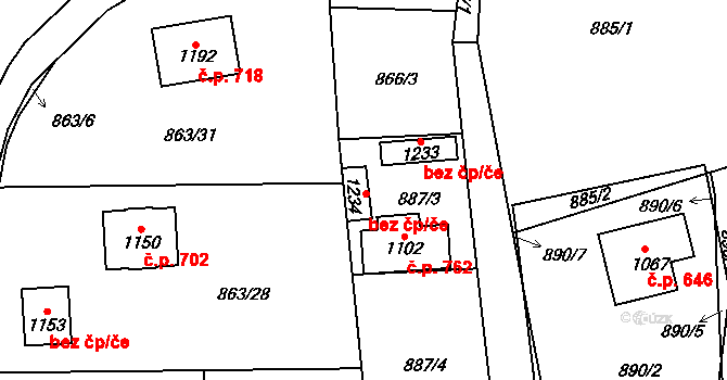Krupka 79396542 na parcele st. 1234 v KÚ Bohosudov, Katastrální mapa