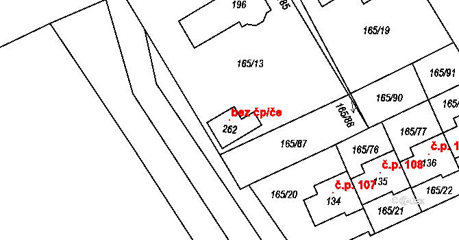 Býkev 104449543 na parcele st. 262 v KÚ Býkev, Katastrální mapa