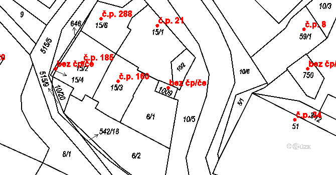 Jevany 115147543 na parcele st. 1009 v KÚ Jevany, Katastrální mapa