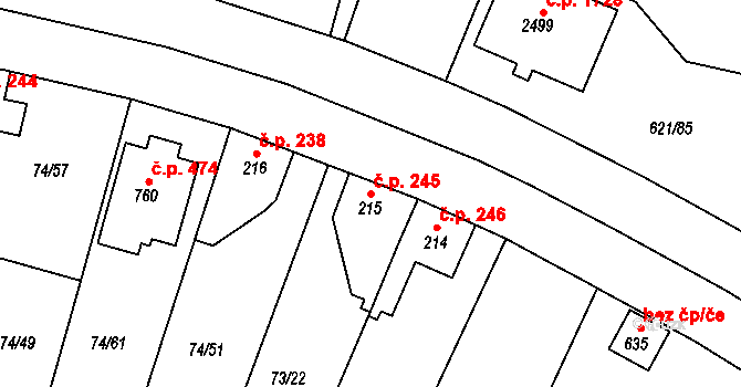 Litol 245, Lysá nad Labem na parcele st. 215 v KÚ Litol, Katastrální mapa