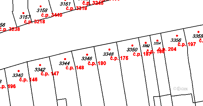 Židenice 175, Brno na parcele st. 3348 v KÚ Židenice, Katastrální mapa