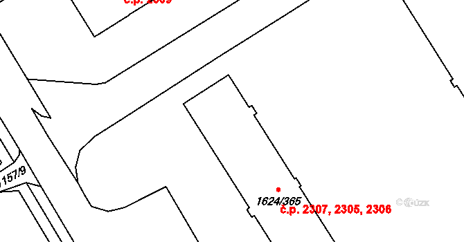 Mizerov 2305,2306,2307, Karviná na parcele st. 1624/365 v KÚ Karviná-město, Katastrální mapa