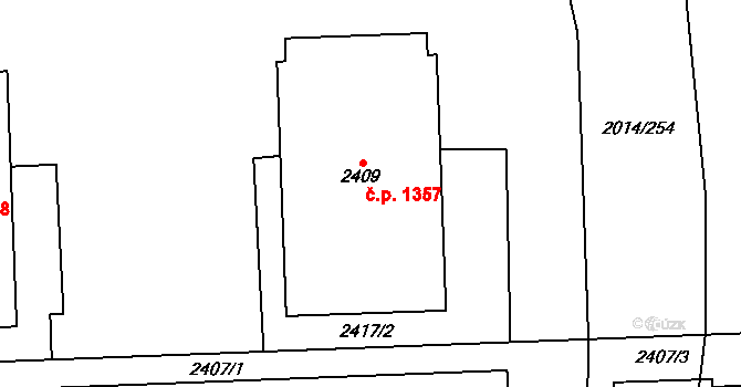 Chodov 1357, Praha na parcele st. 2409 v KÚ Chodov, Katastrální mapa
