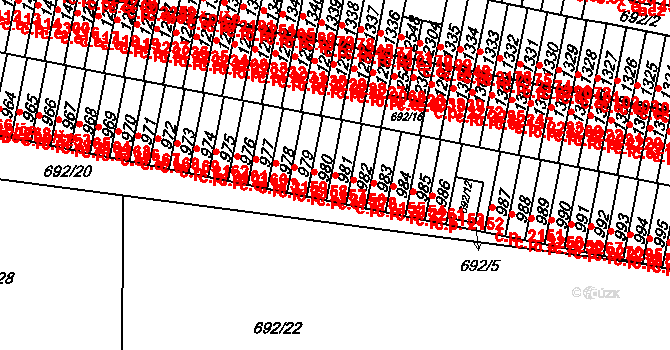 Sezimovo Ústí 178 na parcele st. 981 v KÚ Sezimovo Ústí, Katastrální mapa