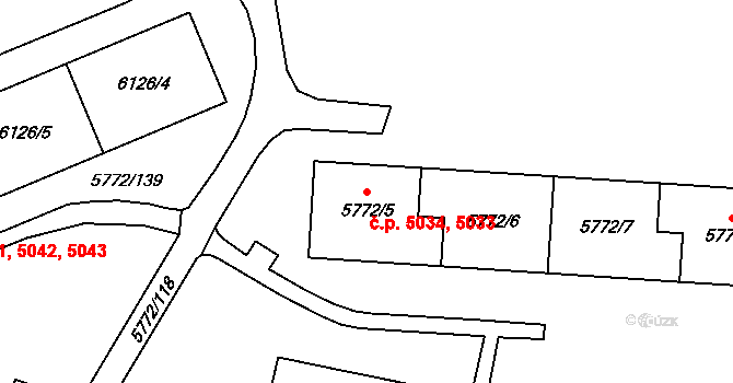 Chomutov 5033,5034 na parcele st. 5772/5 v KÚ Chomutov I, Katastrální mapa