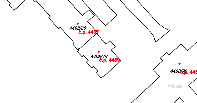 Poruba 4439, Ostrava na parcele st. 4408/79 v KÚ Poruba-sever, Katastrální mapa