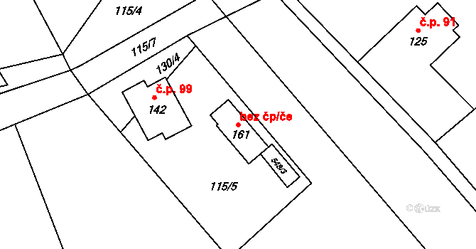 Velké Meziříčí 40708543 na parcele st. 161 v KÚ Olší nad Oslavou, Katastrální mapa