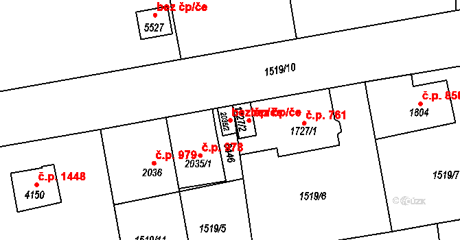 Beroun 42195543 na parcele st. 2035/2 v KÚ Beroun, Katastrální mapa