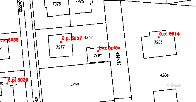Zlín 42311543 na parcele st. 8791 v KÚ Zlín, Katastrální mapa