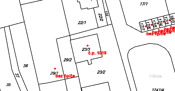 Kylešovice 1019, Opava na parcele st. 23/3 v KÚ Kylešovice, Katastrální mapa