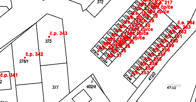 Rousínov 45870543 na parcele st. 373/14 v KÚ Rousínov u Vyškova, Katastrální mapa