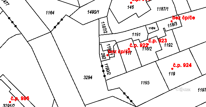 Písečná 47600543 na parcele st. 282 v KÚ Písečná u Jablunkova, Katastrální mapa