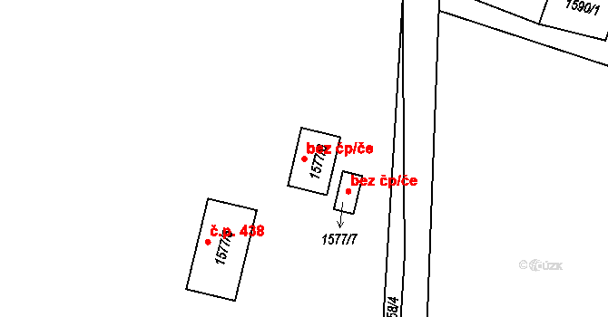 Zádveřice-Raková 48931543 na parcele st. 1577/6 v KÚ Zádveřice, Katastrální mapa