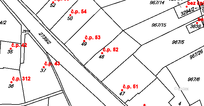 Choceň 52 na parcele st. 48 v KÚ Choceň, Katastrální mapa