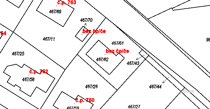Srubec 96368543 na parcele st. 467/62 v KÚ Srubec, Katastrální mapa