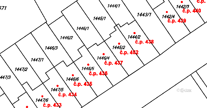 Určice 437 na parcele st. 1446/4 v KÚ Určice, Katastrální mapa