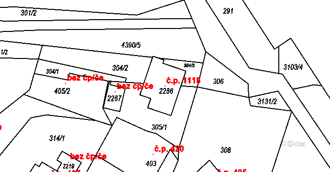 Valašské Klobouky 1118 na parcele st. 2286 v KÚ Valašské Klobouky, Katastrální mapa