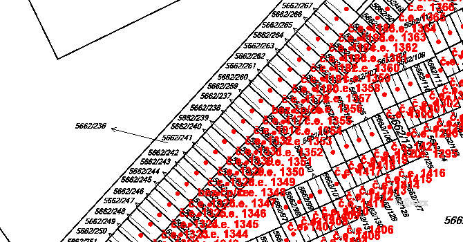 Jihlava 1332 na parcele st. 5662/238 v KÚ Jihlava, Katastrální mapa