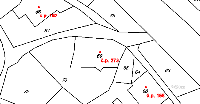 Janovice 273, Rýmařov na parcele st. 69 v KÚ Janušov, Katastrální mapa