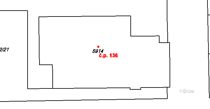 Klatovy V 136, Klatovy na parcele st. 5914 v KÚ Klatovy, Katastrální mapa