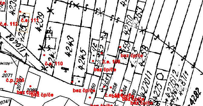 Mutěnice 106 na parcele st. 9850 v KÚ Mutěnice, Katastrální mapa