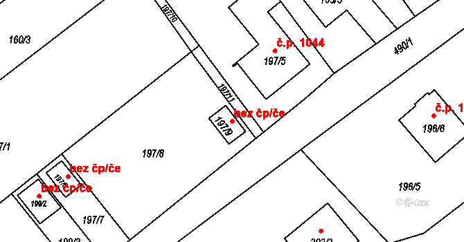 Karviná 38235544 na parcele st. 197/9 v KÚ Ráj, Katastrální mapa