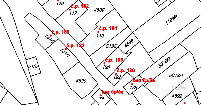 Boršice 40595544 na parcele st. 357 v KÚ Boršice u Buchlovic, Katastrální mapa