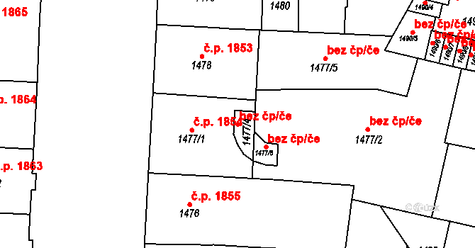 Praha 6 46659544 na parcele st. 1477/4 v KÚ Nové Město, Katastrální mapa