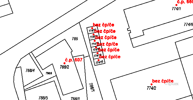Brno 47255544 na parcele st. 774/17 v KÚ Medlánky, Katastrální mapa