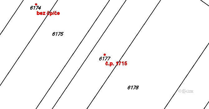 Mikulov 1715 na parcele st. 6177 v KÚ Mikulov na Moravě, Katastrální mapa