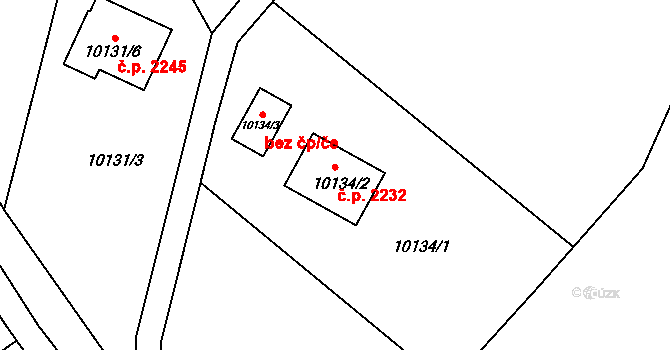 Vsetín 2232 na parcele st. 10134/2 v KÚ Vsetín, Katastrální mapa
