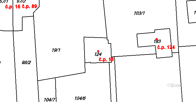 Hájov 16, Příbor na parcele st. 124 v KÚ Hájov, Katastrální mapa