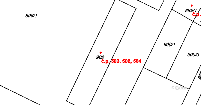 Studénka 502,503,504 na parcele st. 902 v KÚ Studénka nad Odrou, Katastrální mapa
