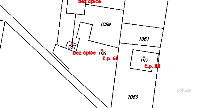 Šmolovy 66, Havlíčkův Brod na parcele st. 166 v KÚ Šmolovy u Havlíčkova Brodu, Katastrální mapa