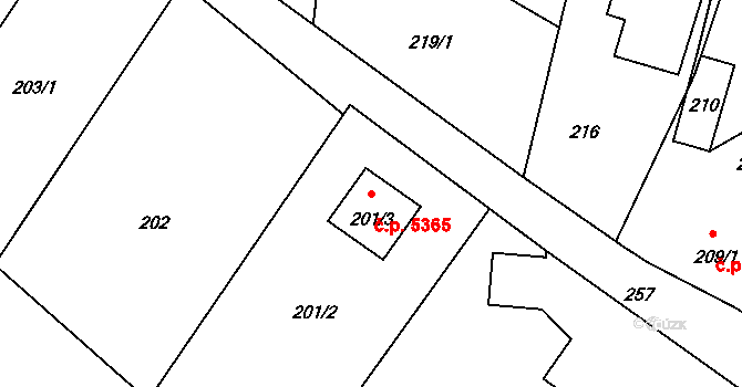 Lukášov 5365, Jablonec nad Nisou na parcele st. 201/3 v KÚ Lukášov, Katastrální mapa