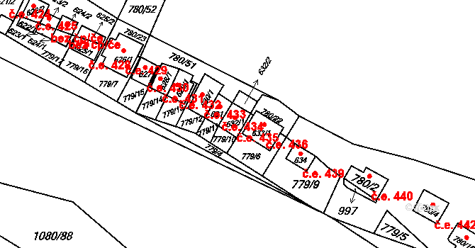 Šťáhlavy 435 na parcele st. 632/1 v KÚ Šťáhlavy, Katastrální mapa