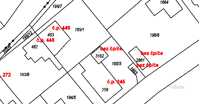 Neratovice 102406545 na parcele st. 3182 v KÚ Neratovice, Katastrální mapa