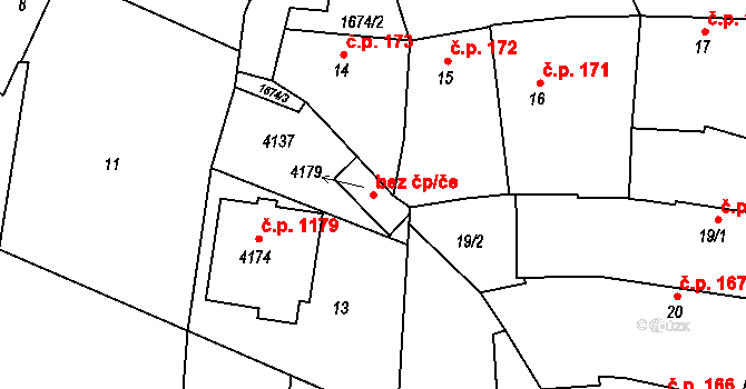 Sadská 107417545 na parcele st. 4179 v KÚ Sadská, Katastrální mapa