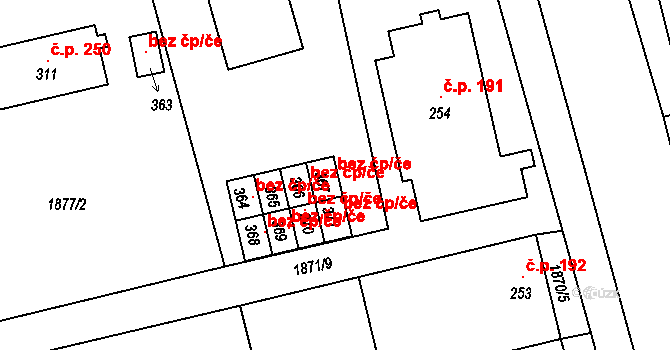Červená Řečice 121829545 na parcele st. 367 v KÚ Červená Řečice, Katastrální mapa