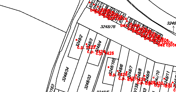 Krč 1424, Praha na parcele st. 3248/3 v KÚ Krč, Katastrální mapa