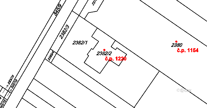 Svatobořice 1220, Svatobořice-Mistřín na parcele st. 2382/2 v KÚ Svatobořice, Katastrální mapa