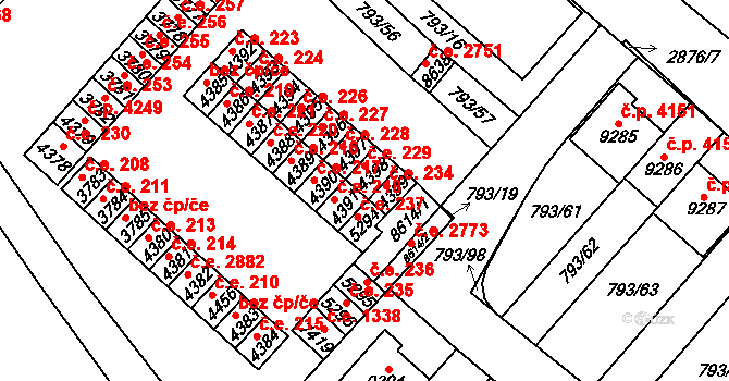 Hodonín 229 na parcele st. 4398 v KÚ Hodonín, Katastrální mapa